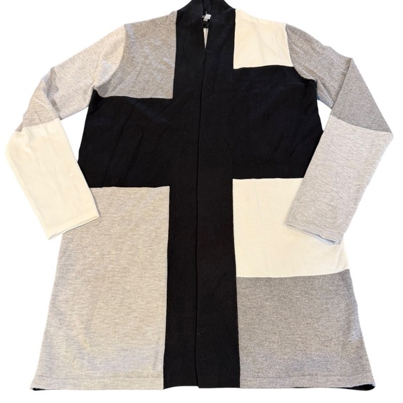 Aaeda Sweaters - Aaeda Women's Colorblock Open Front Long Sleeve Cardigan Sweater Size S